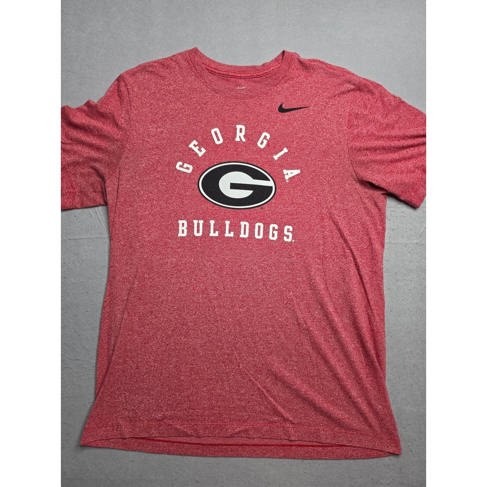 Nike Georgia Bulldogs Shirt Mens Large Heather Red Graphic Crew Neck Pullover